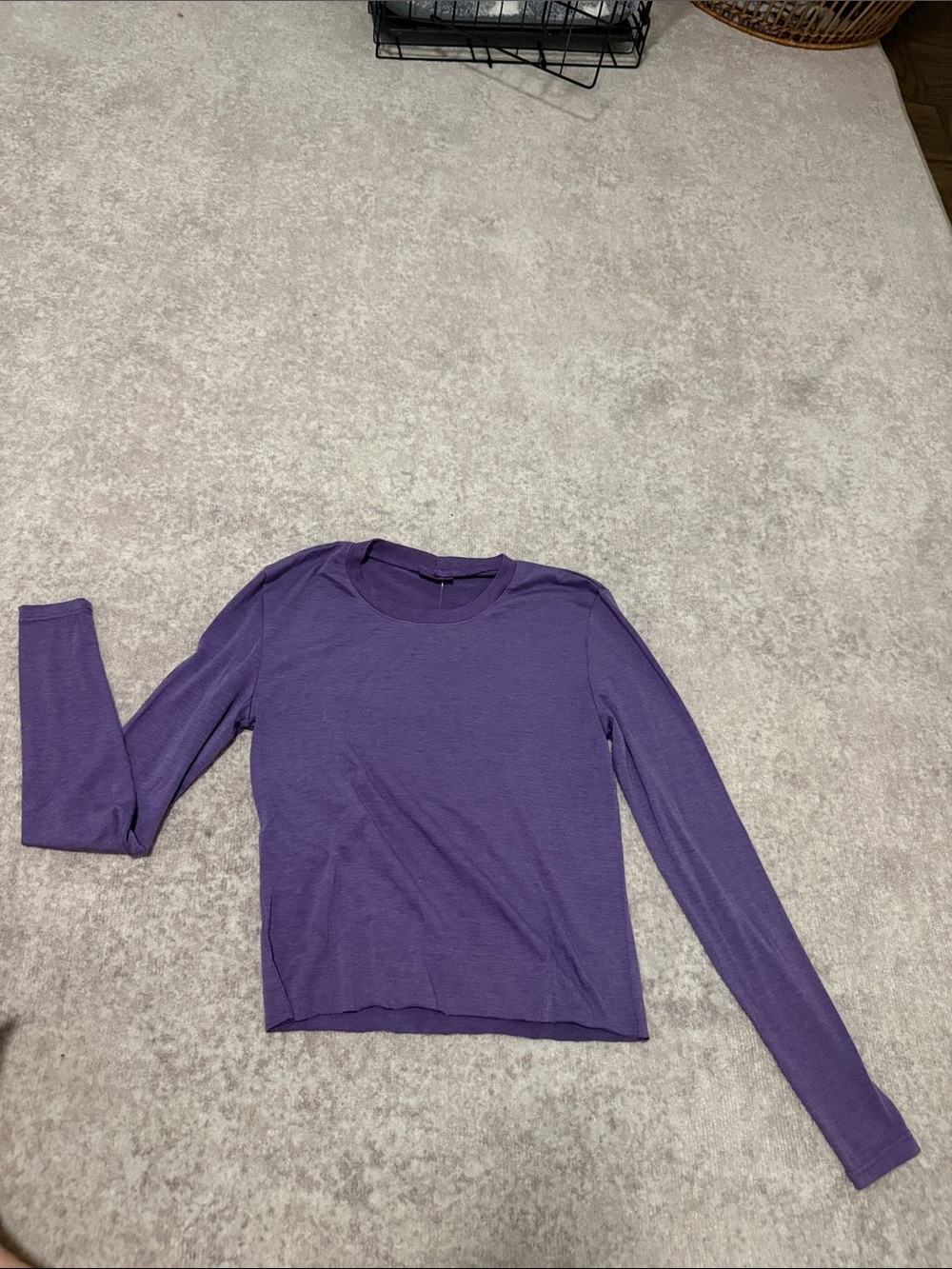 Firehouse Girls Purple Long Sleeve Crop Top Kids Large NWT